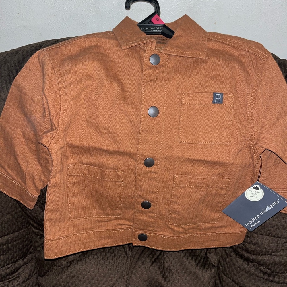 Modern Moments Rust Cropped Utility Jacket Boys size 18 months NWT